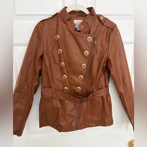 Brown Leather Women's Jacket- Delias  😍